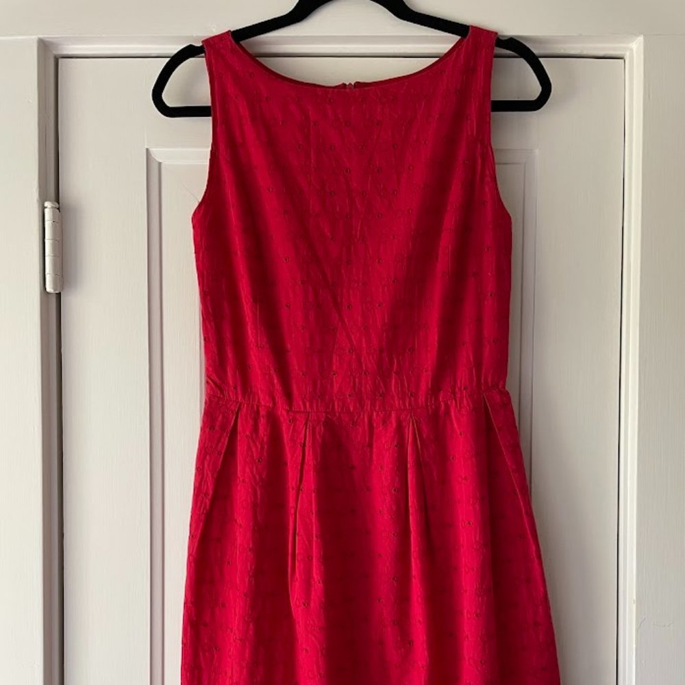 Vintage Barneys New York Red Eyelet Dress - Size 8